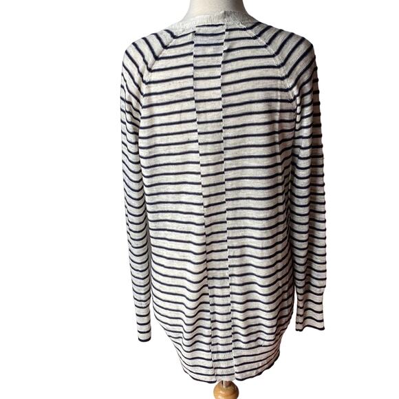 BROCHU WALKER V Neck Button Up Striped Cardigan Sweater Size Medium - Picture 4 of 11